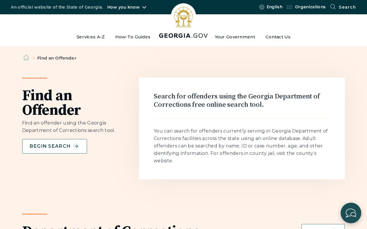 Georgia official offender search overview for a personal safety check