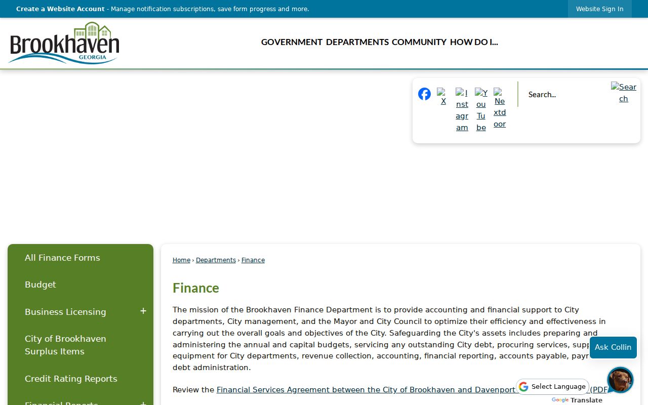 Brookhaven Municipal Court information page