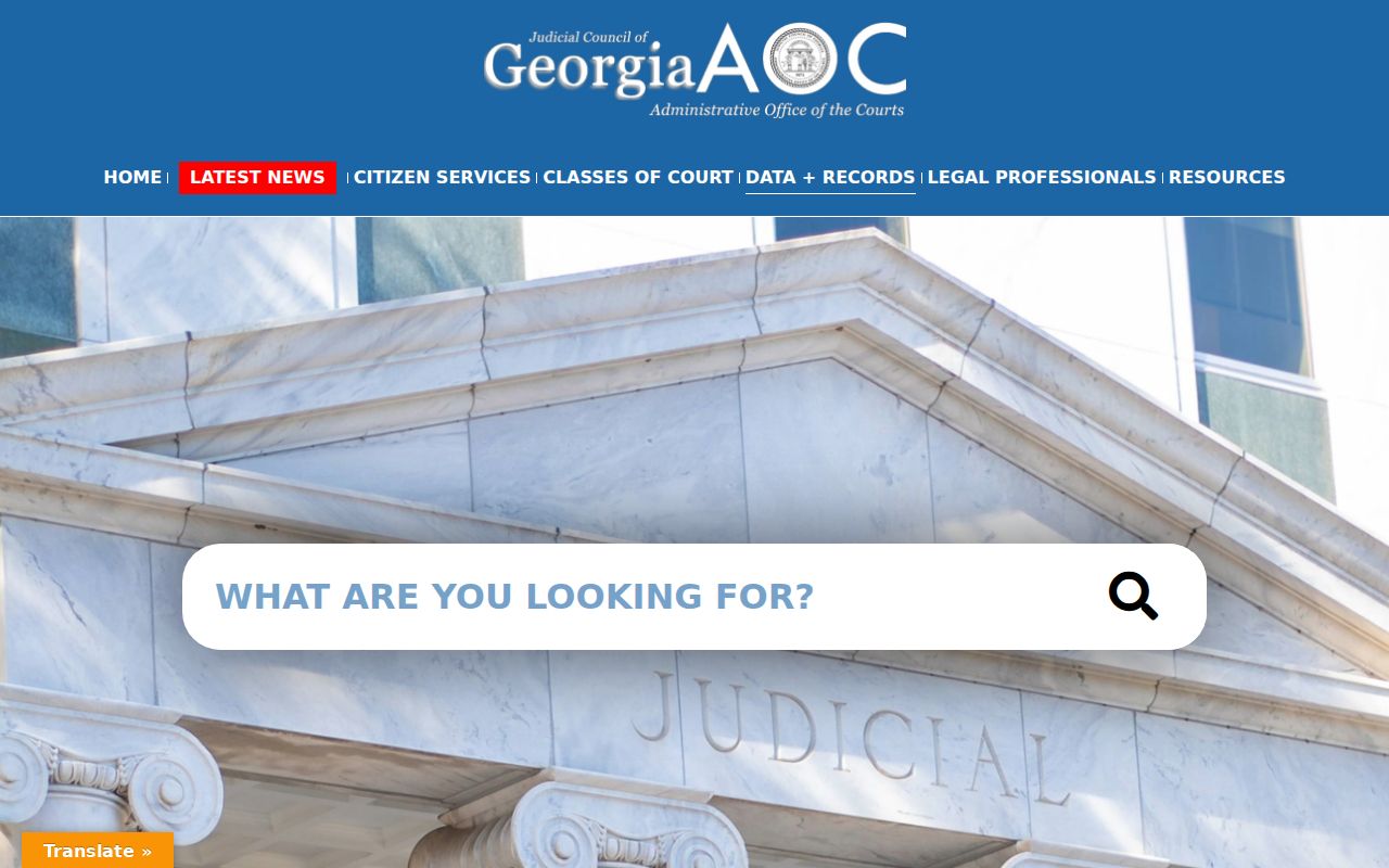 Georgia Courts data and records gateway